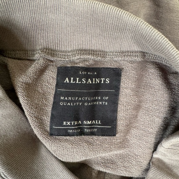 AllSaints Zodiac Cotton Sweat Pants Jogger Drawstring Zip Pocket Pants Harem Tan - Picture 8 of 16